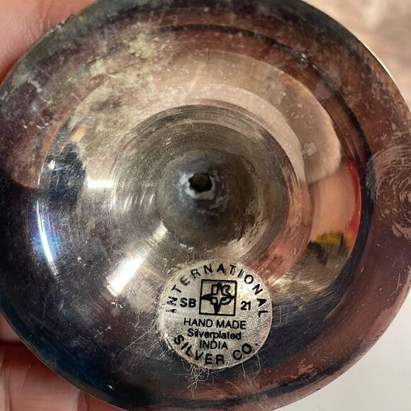 International Silver Co 3 Christmas Tree Silverplated Candlestick Holders Vtg - Picture 6 of 9